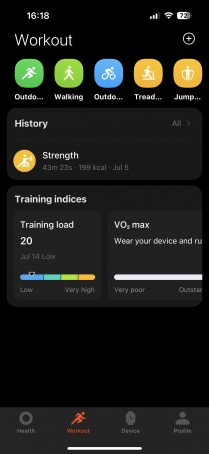 Mi Fitness app on iOS