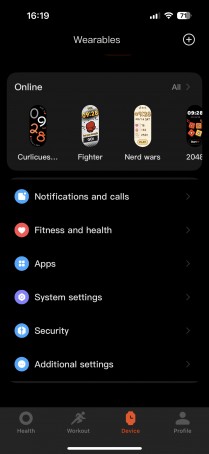 Mi Fitness app on iOS