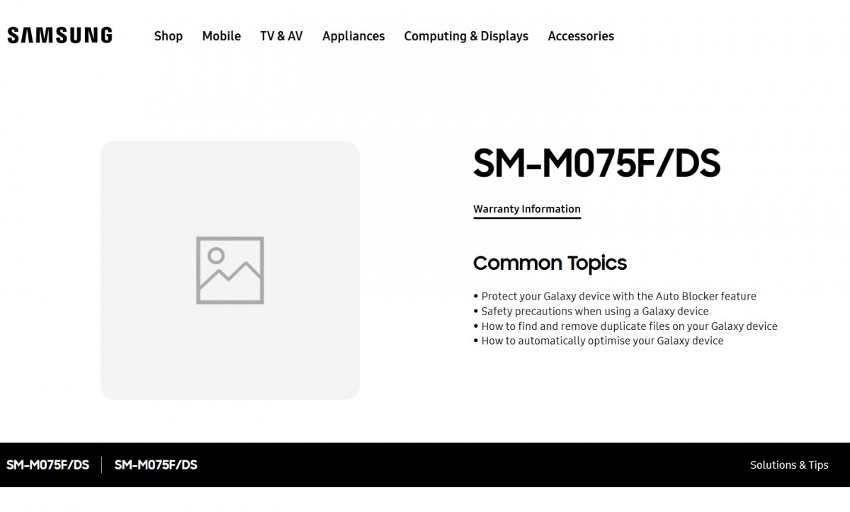 Samsung Galaxy M07 support page now live in India