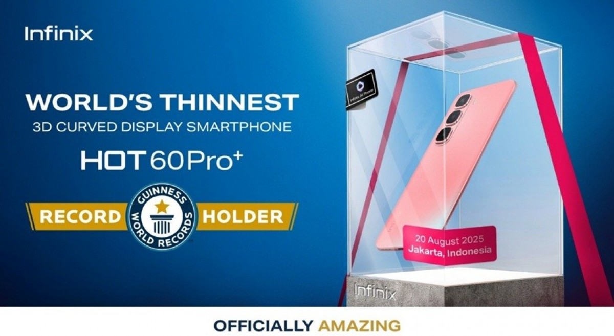 Infinix Hot 60 Pro+ awarded Guinness World Record as the world's thinnest  3D curved display smartphone - GSMArena.com news