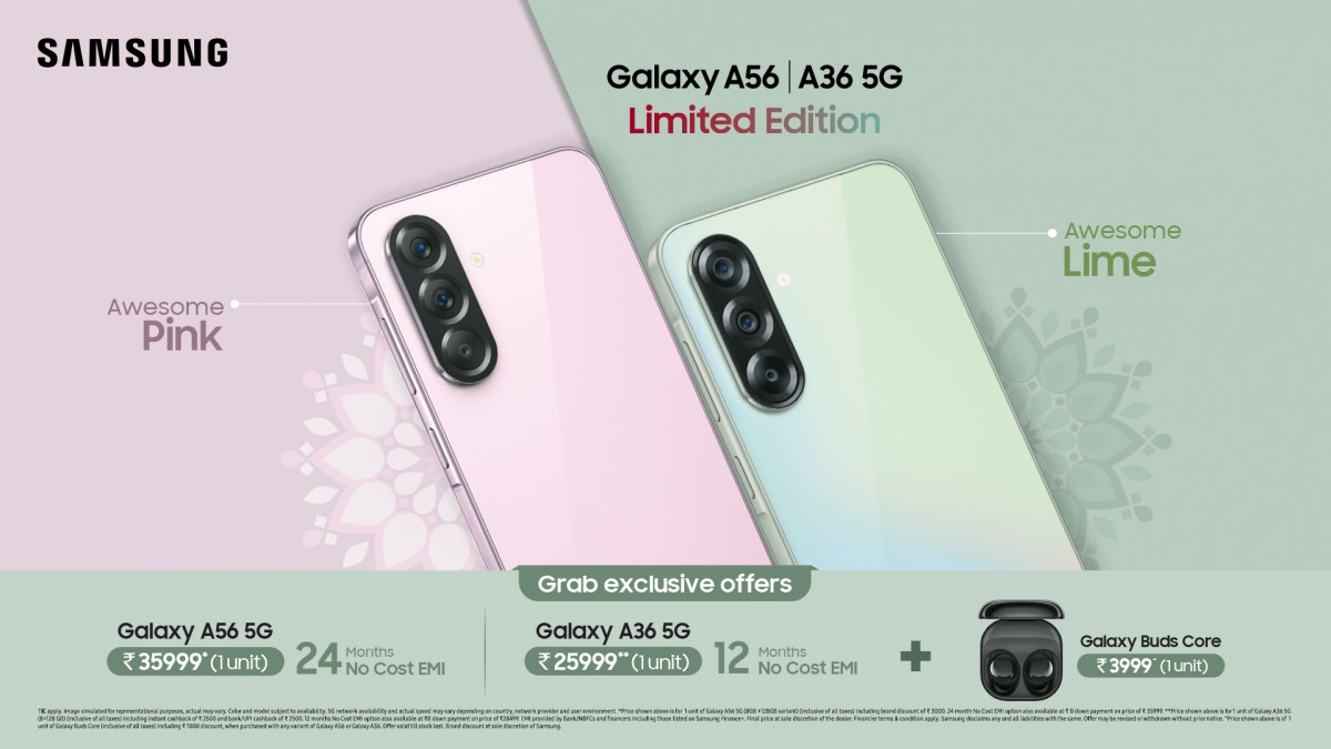 The Galaxy A56 and A36 get new color options for India