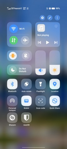 Quick settings - vivo OriginOS 6 Global hands-on