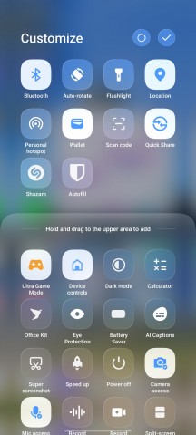 Quick settings - vivo OriginOS 6 Global hands-on