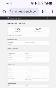 Motorola Edge 70 Ultra/X70 Ultra (XT2603-1): Geekbench results