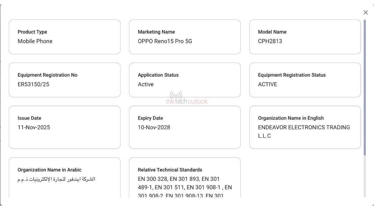 Oppo Reno15 Pro is headed for a global release