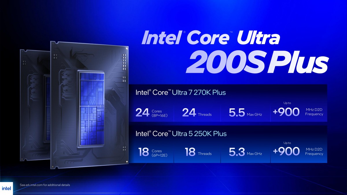 Intel Core Ultra 5 250K Plus ve 7 270K Plus