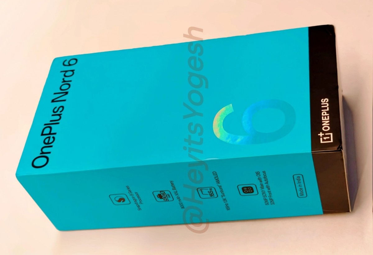 Leaked image of OnePlus Nord 6 retail box with specifications
