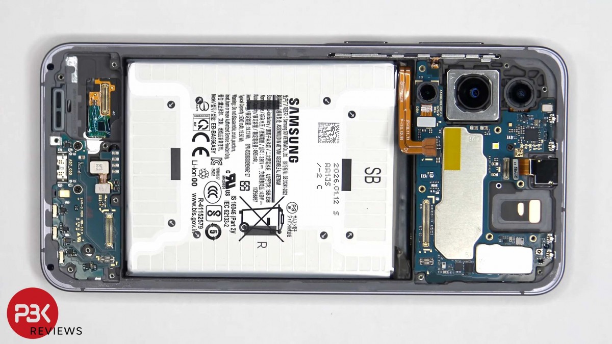 Samsung Galaxy A57 internal components and layout