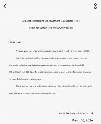Vivo ve iQOO fiyat artışı duyurusu