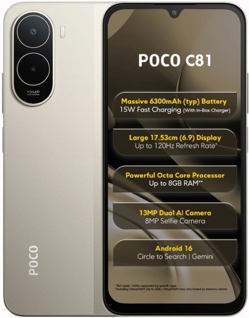 Poco C81 arka kamera tasarımı