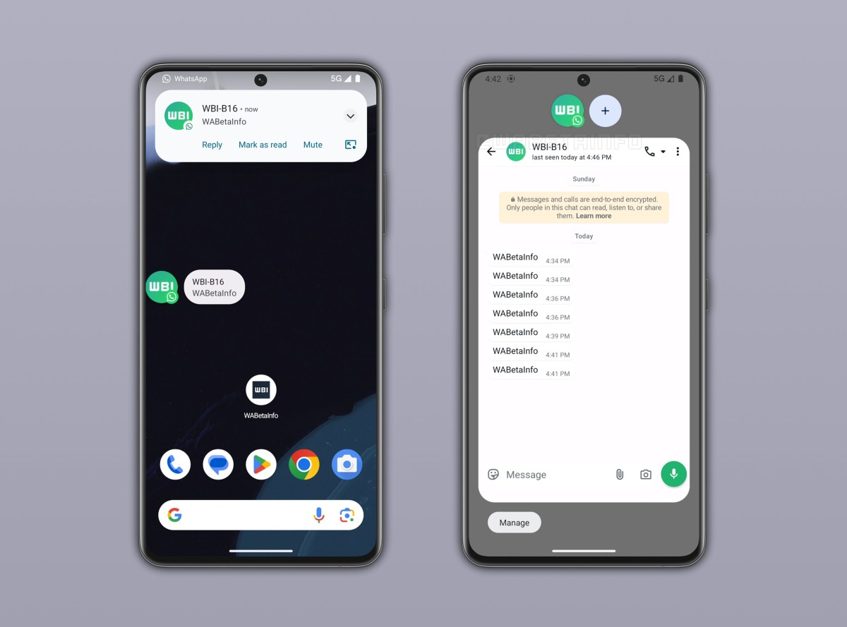 WhatsApp bildirim baloncuğu örneği