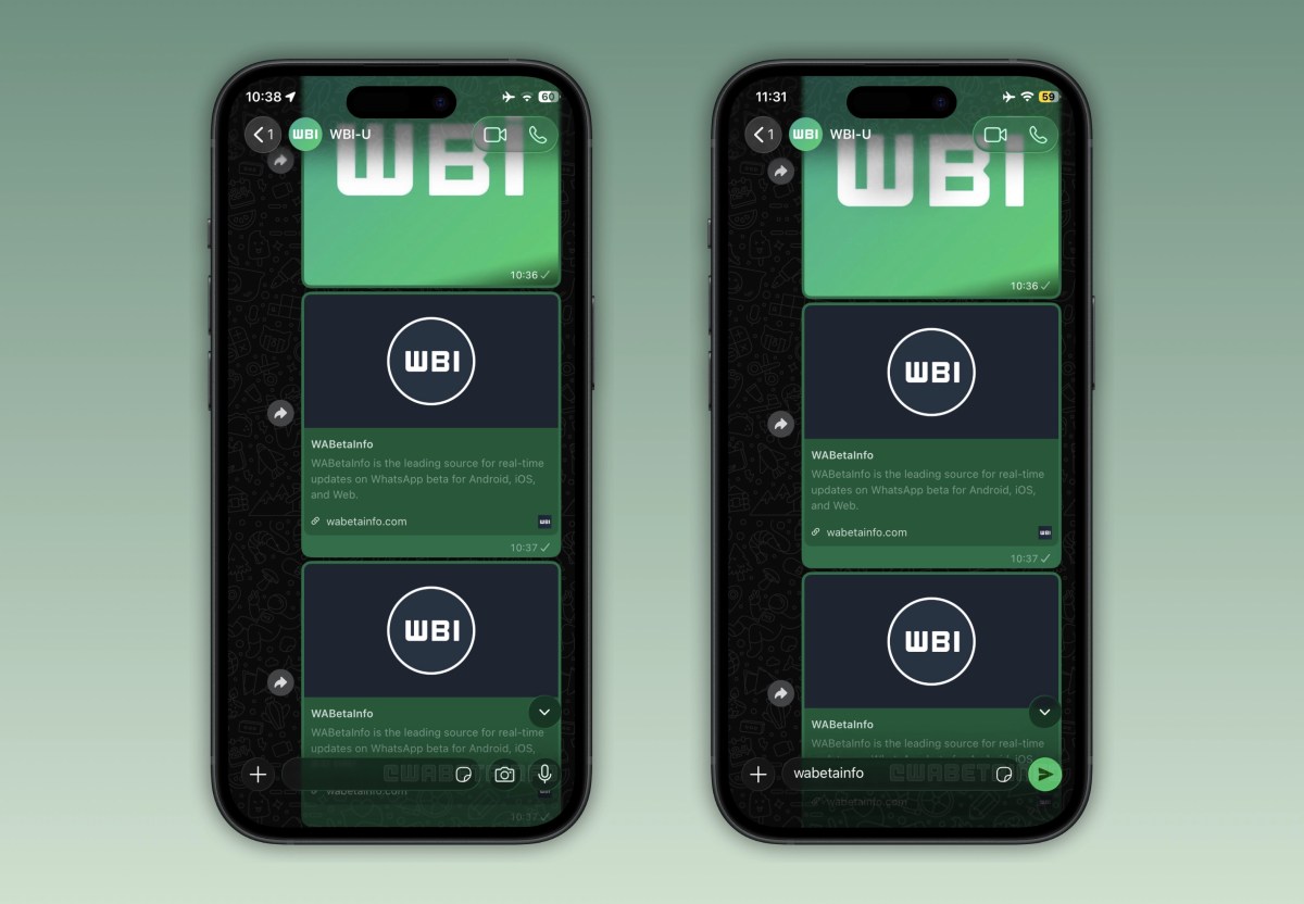 WhatsApp Liquid Glass tasarım