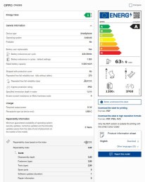 Oppo Reno16 EPREL etiketi