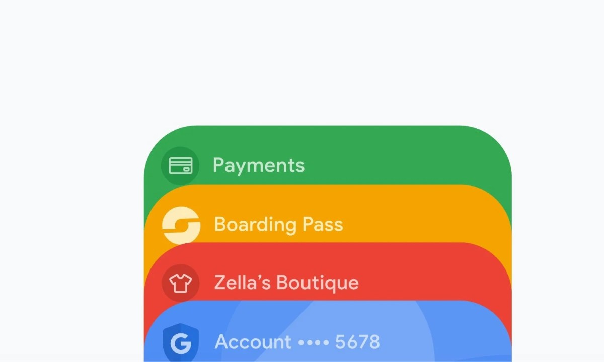 Google Wallet arayüzü