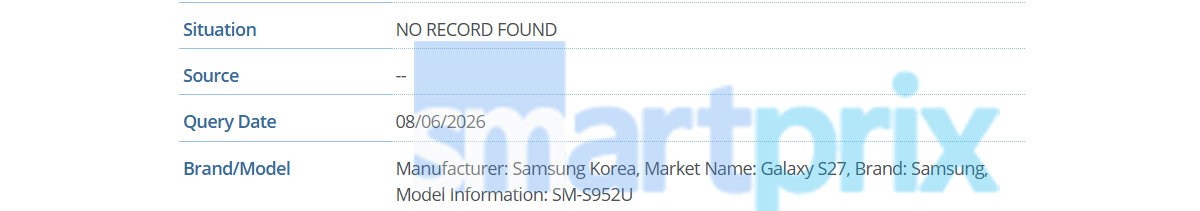 Samsung Galaxy S27 model numarası