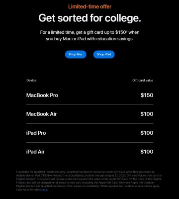 Apple Hediye Kartları