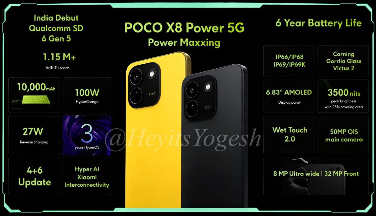 Poco X8 and X8 Power marketing materials leak - GSMArena.com news