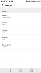 HD Audio recorder: Settings - LG V20 review