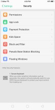 Security settings - Oppo F5 review