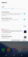 Notification shade: Brightness settings - Samsung Galaxy S8 review