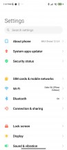 General settings menu - Xiaomi Redmi 10 review