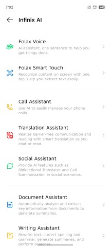 Infinix AI menus - Infinix Hot 60 Pro+ review