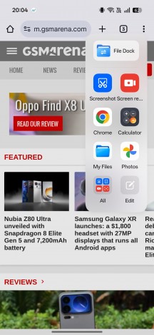 Smart sidebar - Oppo Find X9 Pro review