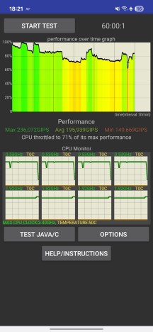 CPU and GPU stress tests - Samsung Galaxy A26 review