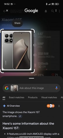 Circle to Search - Xiaomi 15T review