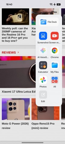 Smart sidebar - Oppo Reno15 review