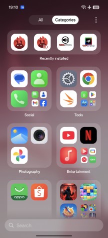 App categories - Oppo Reno15 review