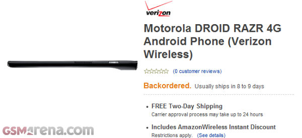 gsmarena 002 Motorola dead serious with this 11.11.11 thing   prices DROID RAZR for Verizon $111.11